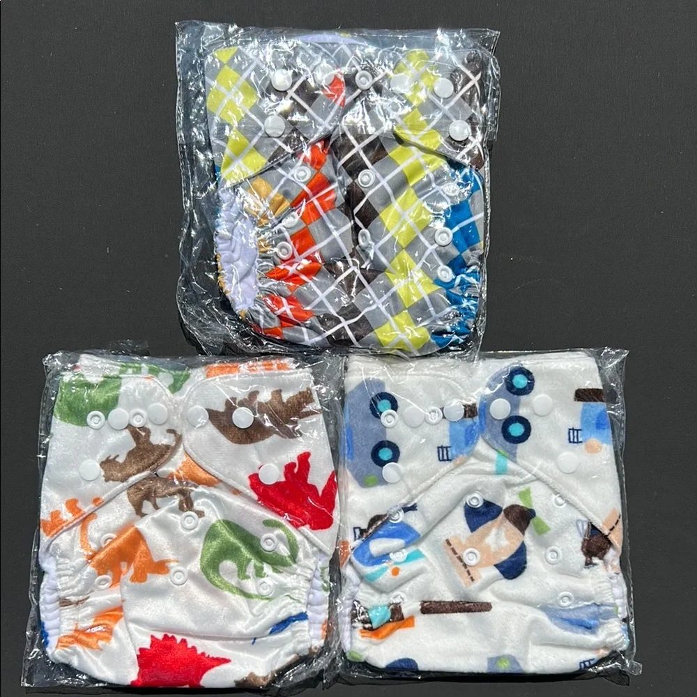 New Washable Reusable Colorful Baby Cloth Diaper Set